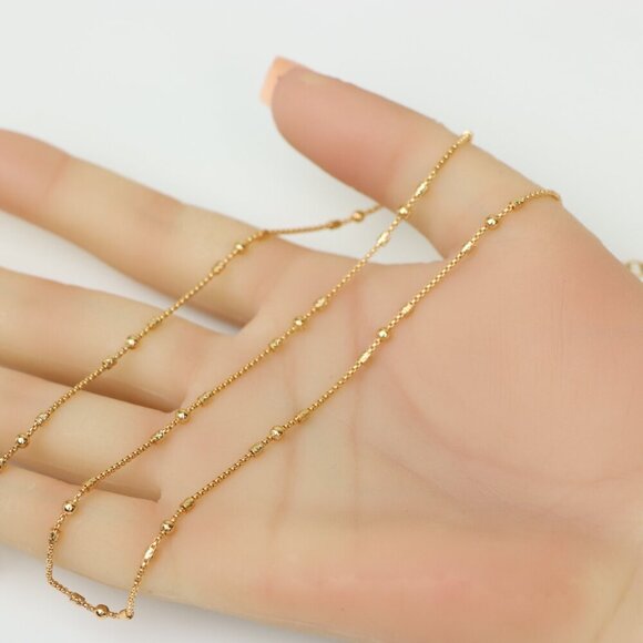 "Delicate Rose Gold Necklace with Beads, XPNL0186 - Picture 4 of 12